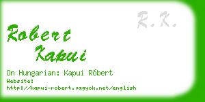 robert kapui business card